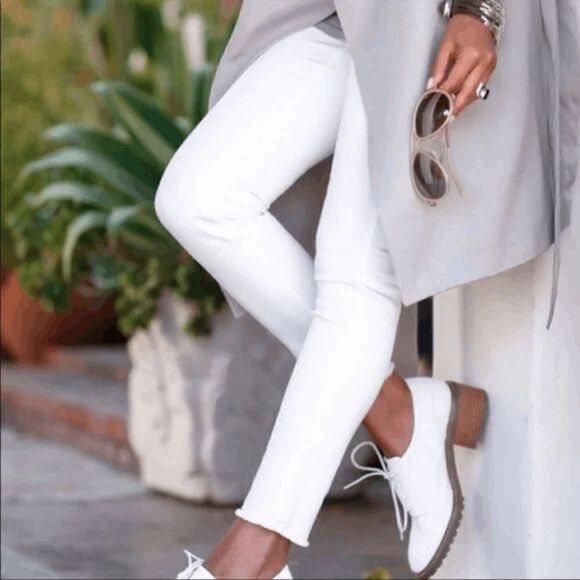New w tag All Saints Mast fray white jeans/pants Sz 26 - Picture 1 of 10